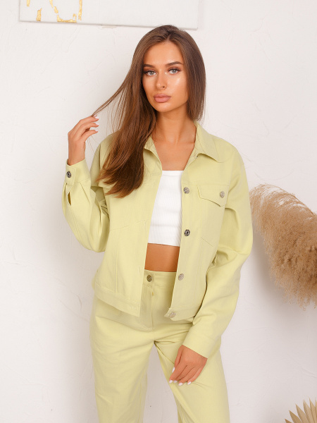 Жакет женский джинсовый, салатовый