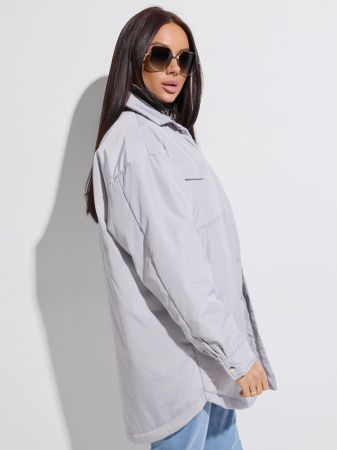 Куртка-рубашка женская, светло-серая