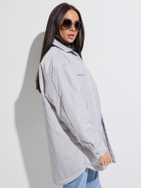 Куртка-рубашка женская, светло-серая