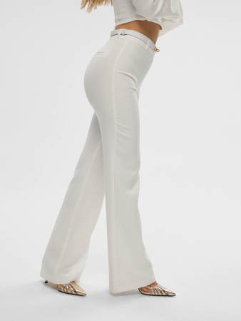 Брюки клеш женские классические, белые