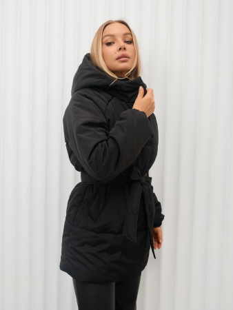 Полупальто женское зимнее с капюшоном