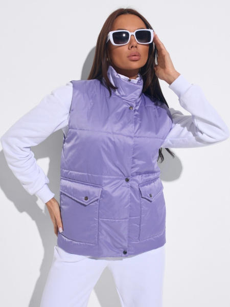 Жилет женский утепленный, сиреневый