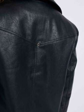 Куртка женская из эко-кожи, черная