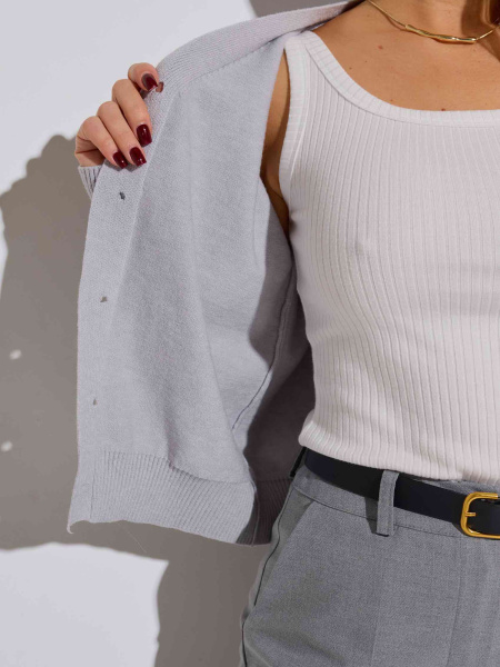 Кардиган с V-образной горловиной, серый