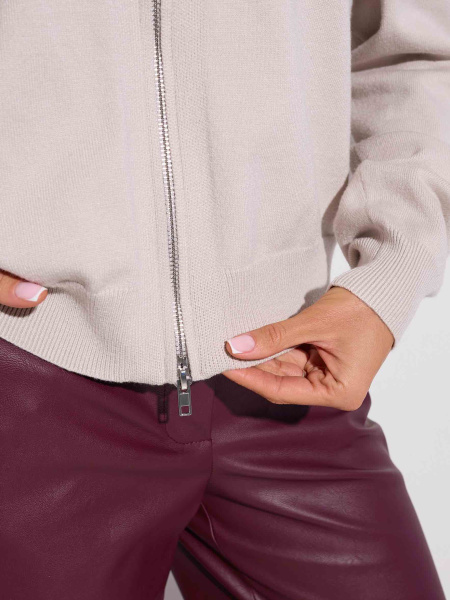 Джемпер на молнии, светло-бежевый меланж