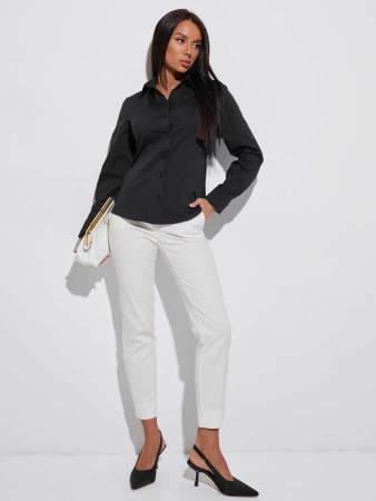 Рубашка женская приталенная из хлопка, черная