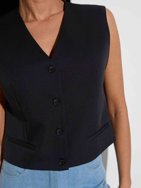 Жилет женский базовый, черный