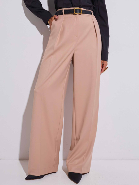 Брюки-палаццо классические из вискозы, песочные