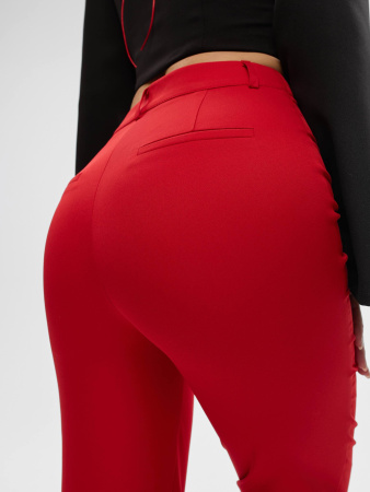 Брюки клеш женские классические, красные