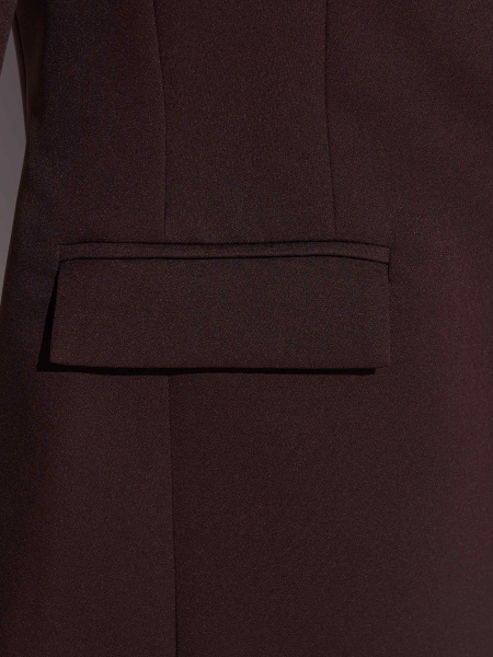 Женский классический приталенный жакет, горький шоколад 