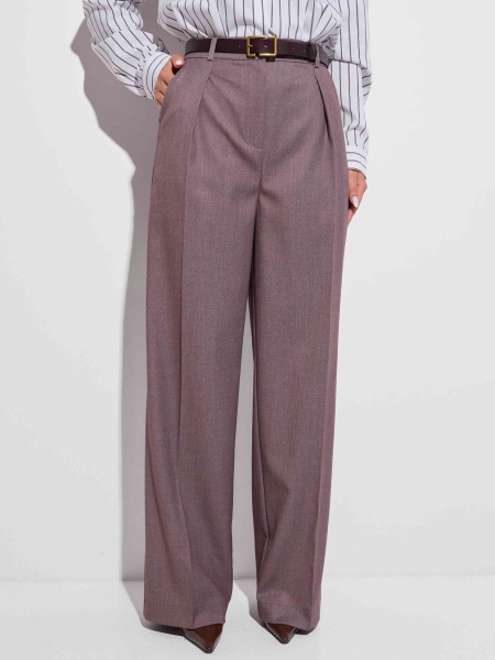 Брюки-палаццо классические из вискозы, капучино 