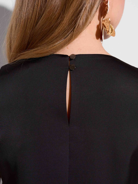 Платье атласное мини, черное