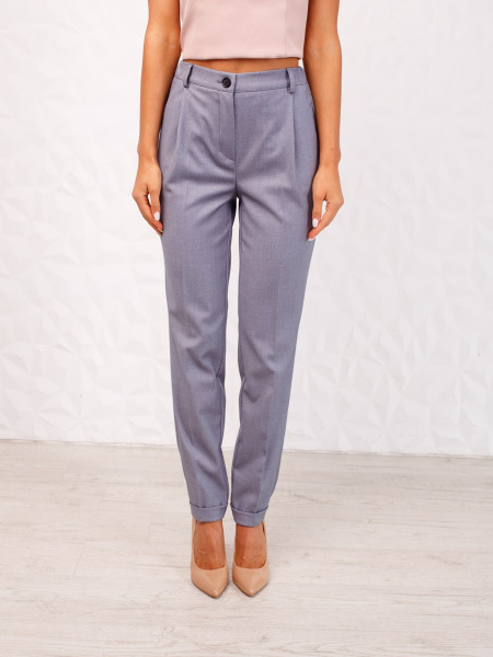 Брюки женские офисные из вискозы, серые