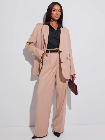 Жакет женский из вискозы оверсайз, песочный