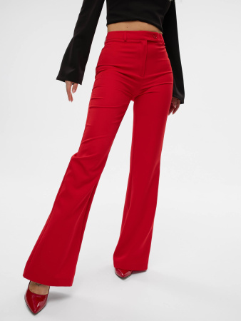 Брюки клеш женские классические, красные