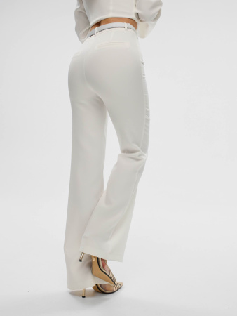 Брюки клеш женские классические, белые