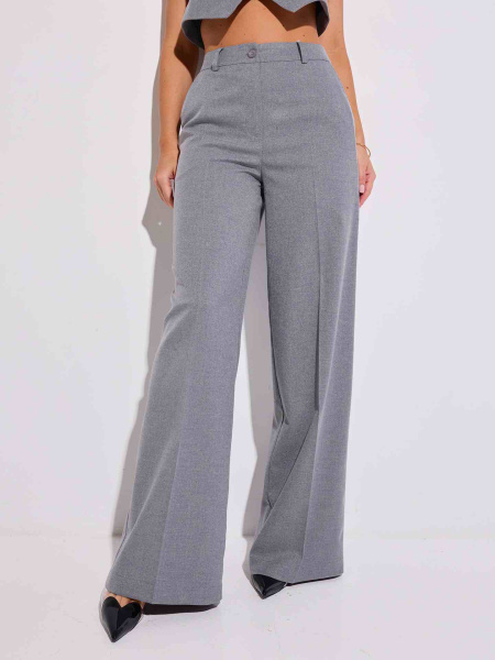 Женские брюки-палаццо из вискозы, теплый серый