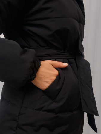 Полупальто женское зимнее с капюшоном