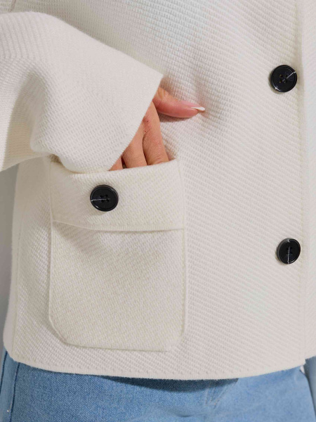 Жакет трикотажный укороченный, белый