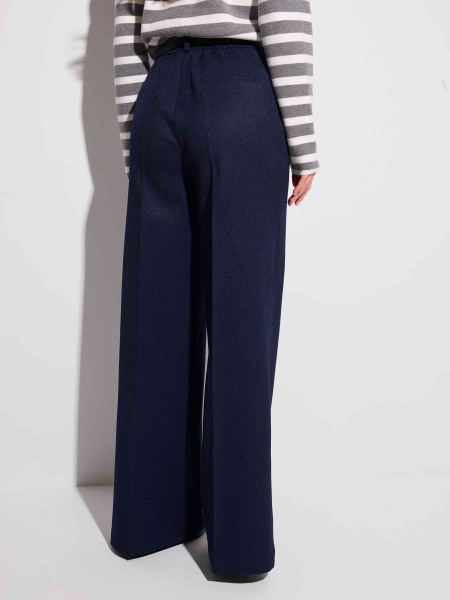 Брюки женские прямого кроя с резинкой в поясе, иссиня-черные