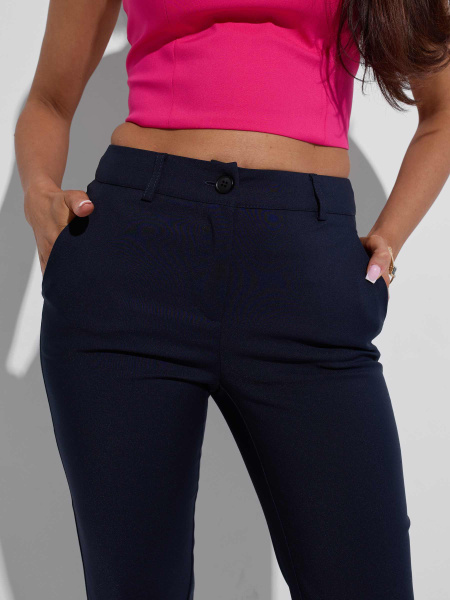 Брюки женские зауженные, темно-синие
