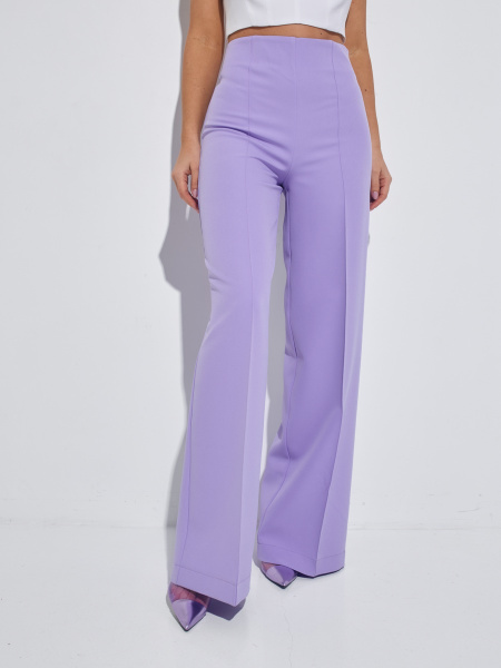 Брюки-палаццо женские со стрелками, сиреневые