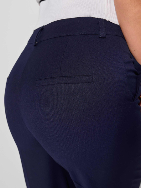 Брюки классические из вискозы, темно-синие