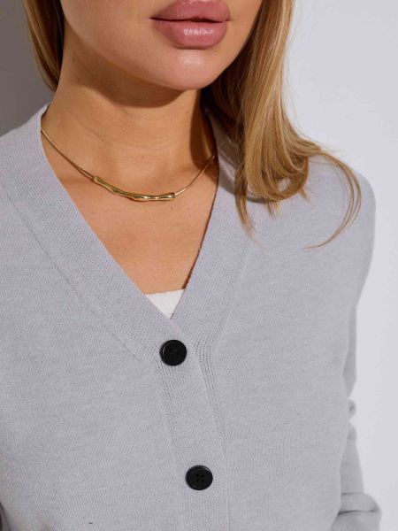 Кардиган с V-образной горловиной, серый