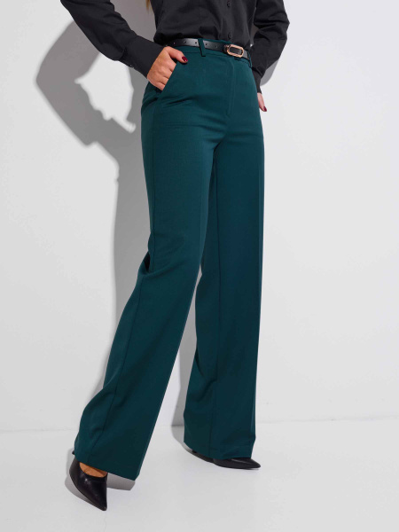 Брюки классические прямые из вискозы, изумрудные