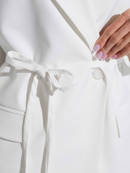 Жакет оверсайз с завязками, белый
