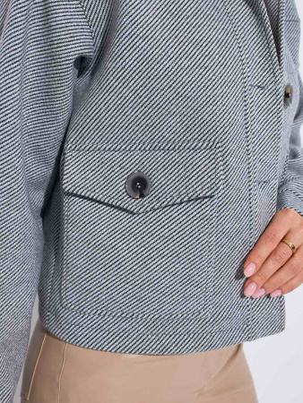 Куртка-рубашка из пальтовой ткани, серая