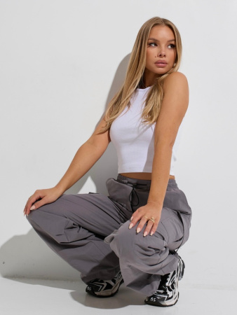 Брюки-баллоны спортивные женские, серые