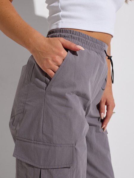 Брюки-баллоны спортивные женские, серые