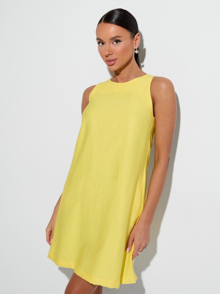 Платье мини летнее, желтое