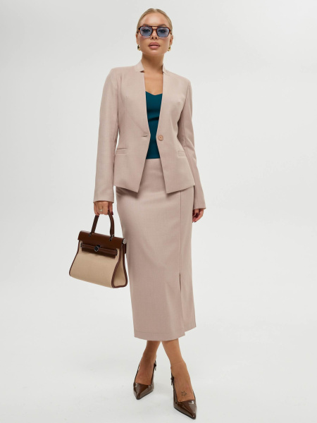 Юбка-миди классическая с разрезом на молнии