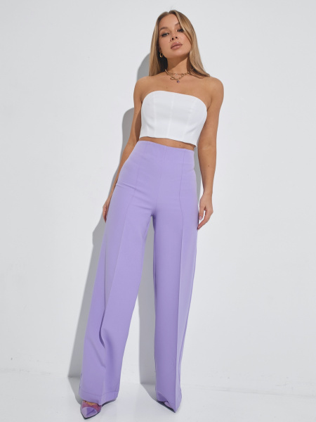 Брюки-палаццо женские со стрелками, сиреневые