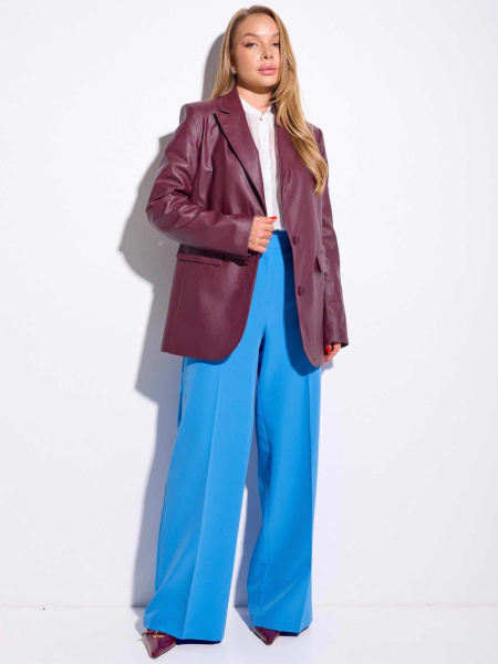 Брюки-палаццо женские классические, ярко-голубые