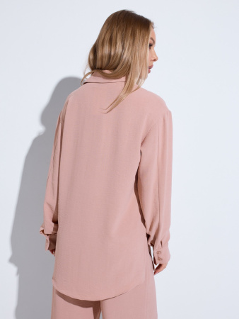 Рубашка женская с накладными карманами, бежевая