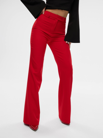 Брюки клеш женские классические, красные