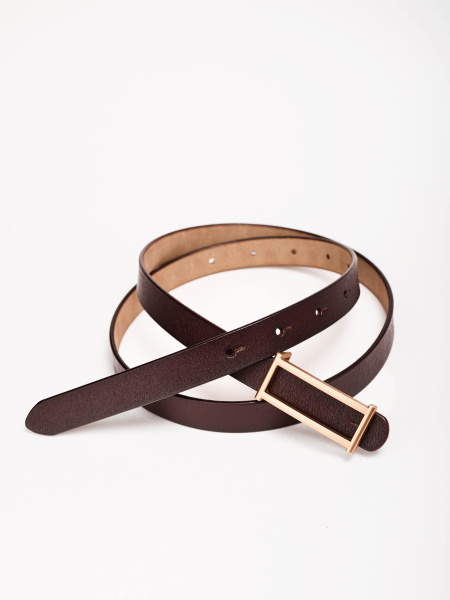 Ремень кожаный натуральный, коричневый 