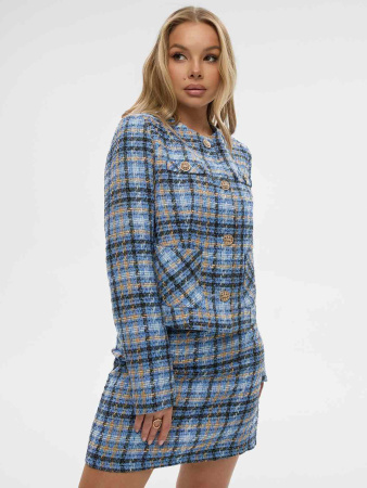 Женский жакет из твида в клетку