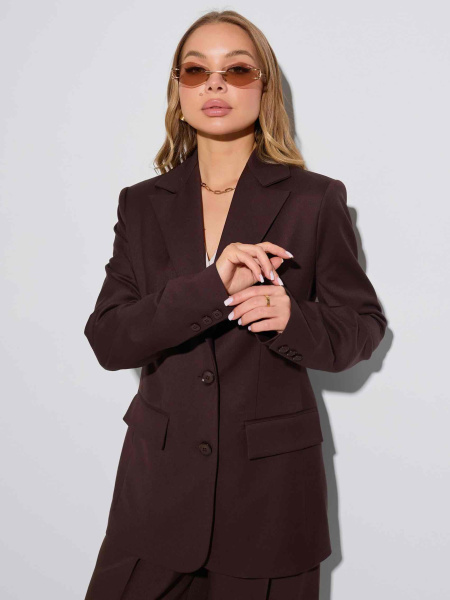 Жакет женский оверсайз из вискозы, горький шоколад