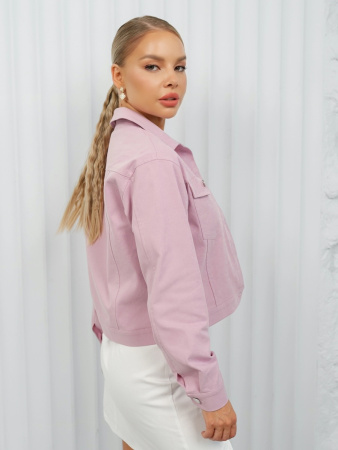Жакет женский джинсовый, светло-розовый