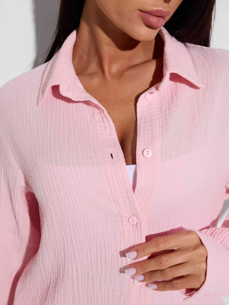 Рубашка из муслина, светло-розовая