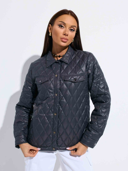 Куртка-рубашка женская стеганая, графит