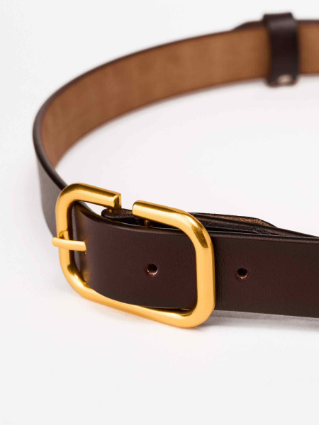 Ремень классический из натуральной кожи, коричневый