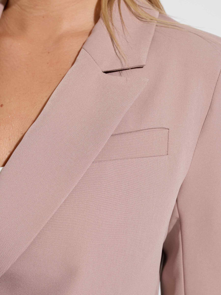 Жакет женский укороченный двубортный, темно-бежевый