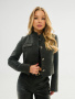Жакет женский укороченный с отделкой из эко-кожи