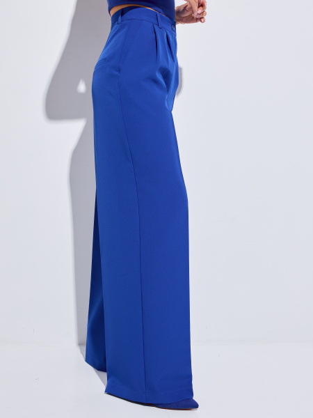 Брюки-палаццо женские с высокой посадкой, васильковые