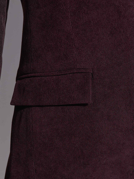 Жакет женский из вельвета, горький шоколад 